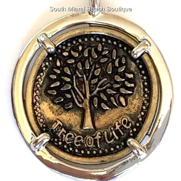 Tree of Life Pendant Necklace Peace Serenity Celtic Silver Gold Plated 18" - Picture 1 of 9